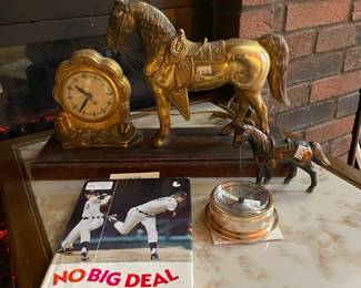 United Brass Horse Mantle Clock, No Bid Deal by Mark Fidrych and Tom Clark