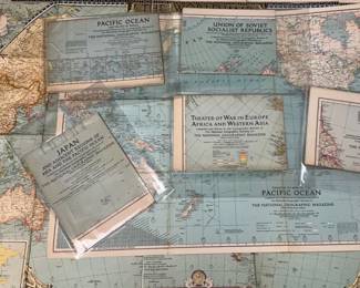 War Time National Geographic Society Magazine Maps