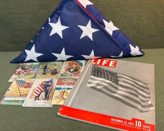 Flags Valley Forge 50 Star, 1944 Life Magazine  Old Flag Related Postcards