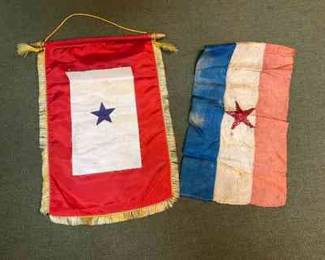 US Blue Star Home Banner and Yugoslavian Flag
