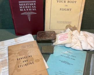 Military Medical Manual, First Aid Manuals Supplies, Attebrin  Emergency Dingy Tin 