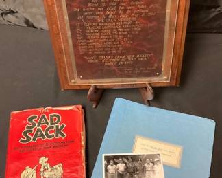 B17 Sad Sack Personal diary, Plaque, Sgt George Bakers Book  Other Collectibles