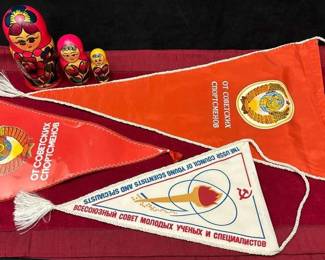 Soviet Banners Athletes  Young Scientists
