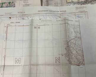 WW2 Wartime African Road Map Italy, Austria Maps