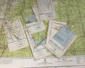 WW2 Stateside Restricted Navigational ChartsJacksonville,Beaumont, Sioux City, Mobile,  Douglas