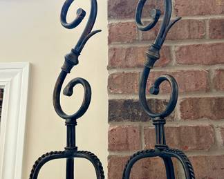 2 Wrought Iron Candle Holders