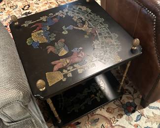 Chinoiserie style square side table 