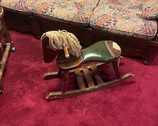 Rocking horse (sofa in background not for sale).