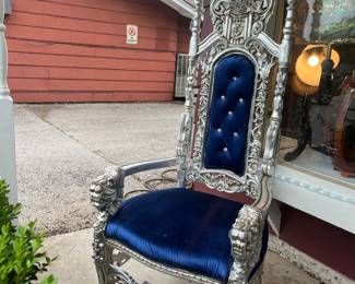This chair is on sale and it’s the same chair that Captain Jack sparrow sits in at the end of the Pirates of the Caribbean ride at Disneyland.