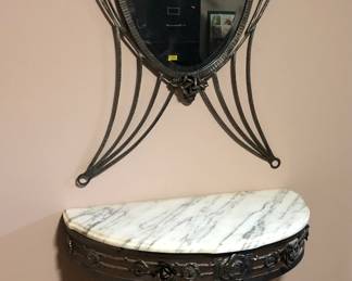 French Wrought Iron and marble