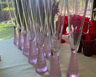 Artland Prescott crystal pink champagne flute set