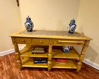 Kitchen Island (perfect to paint) with pineapple details
