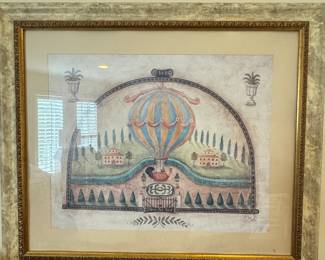 Framed Hot air balloon artwork