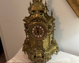 Antique Brass French Clock Works!
