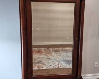Bassett Louis Philippe Style French Armoire, Wardrobe With Mirror Front And Drawers