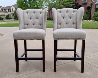 Matching Pair Of Gray Bar Chair