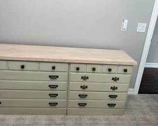 Two Ethan Allen Dressers With Custom Top To Create One 6Drawer Dresser