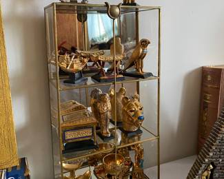 Extensive Egyptian Collection, including wall art, Figurines, Books, Franklin Mint collection, Tray, Jewelry, must see to believe - one price takes it all. 