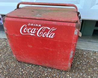 Vintage metal Coke ice chest