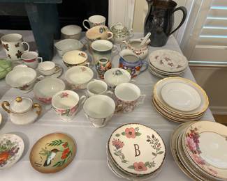 Odd plates, cups and saucers