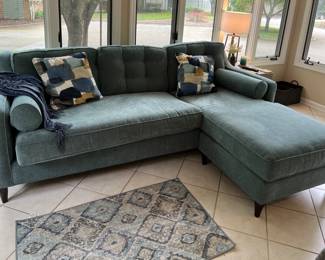 Cindy Crawford Home sectional in blue/gray