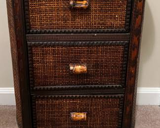 Rattan 3-drawer chest