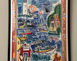 Framed Maine poster