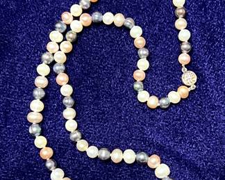 Sterling and pearl necklace