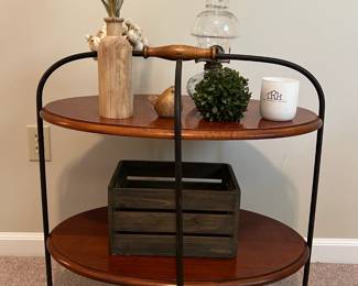 Metal and wood accent table