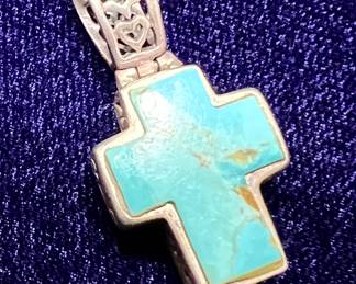 Sterling and turquoise pendant