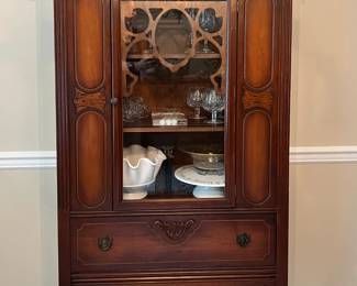 Antique Jacobean style china cabinet