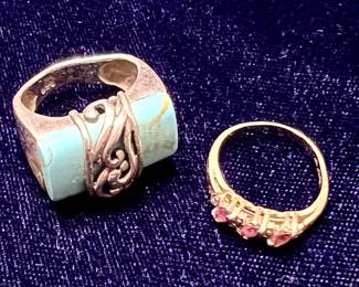 Sterling and gold rings