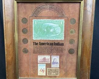(8) Indian Head Cents, Framed 'American Indian'