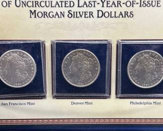 1921-P,D,S Last Year Morgan Dollars BU Set
