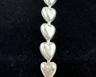 925 Silver Bubble Hearts Bracelet