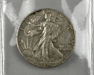 1941-D Walking Liberty Silver Half Dollar, US 50c