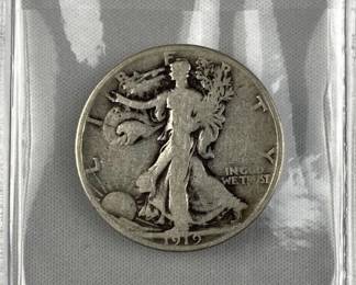 1919-S Walking Liberty Silver Half Dollar, US 50c