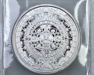 1oz Silver Aztec Calendar Round .999