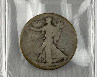 1918-D Walking Liberty Silver Half Dollar, US 50c