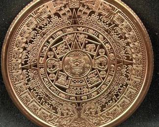 5oz Copper Round, Aztec Calendar Style .999