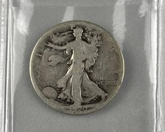 1920-D Walking Liberty Silver Half Dollar, US 50c