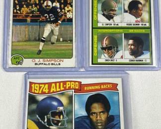 (3) 1975-79 Topps OJ Simpson Cards