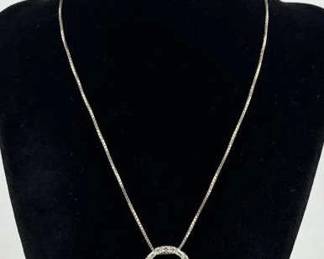 925 Silver CZ Ring Necklace
