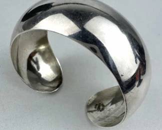 925 Silver Domed Cuff Bracelet