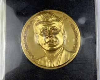 Vintage JFK Inaugural Large Brass Medal, DCAM