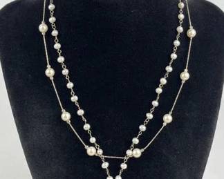 (2) 925 Silver w/ Pearl Vintage Necklaces