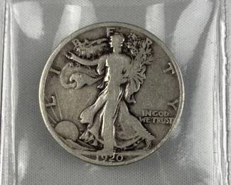 1920 Walking Liberty Silver Half Dollar, US 50c
