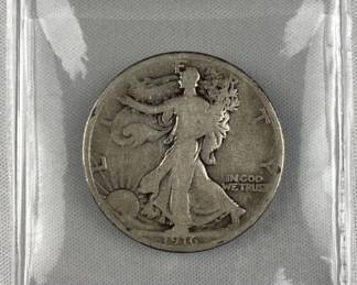 Rare Date 1916 Walking Liberty Silver Half Dollar