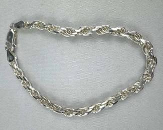 925 Silver Thick Rope Chain Bracelet