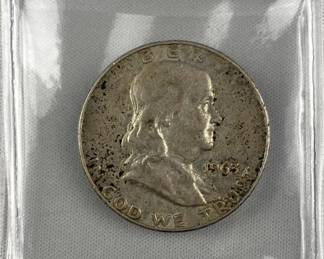 1963-D Franklin Silver Half Dollar, US 50c Coin